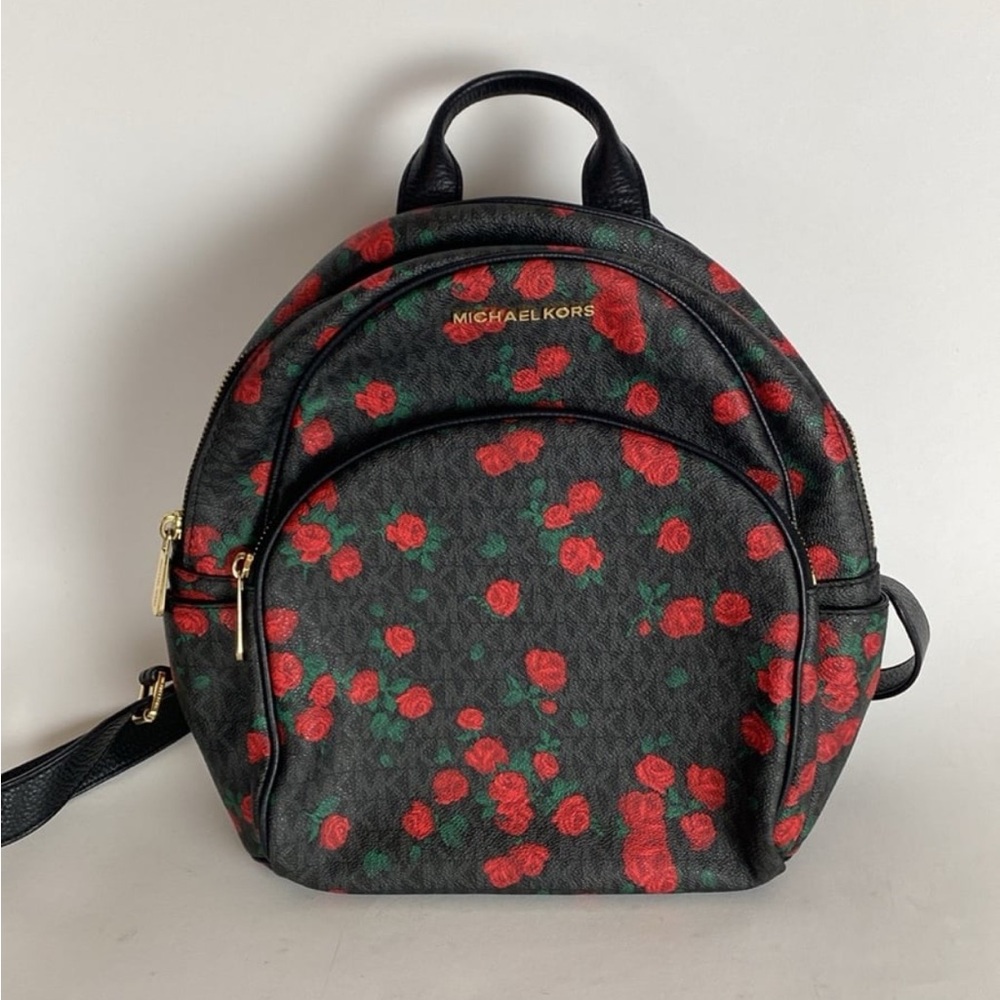 Michael Kors Black Floral Backpack
